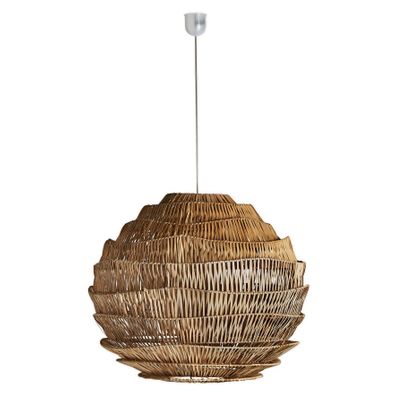 Estila Luxusný etno ratanový závesný guľový luster Save v hnedej farbe 76 cm