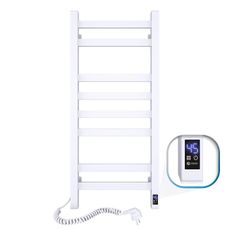 Kúpeľňový rebríkový radiátor s termostatom AVANGARD 251W/230V 80,6 cm IP44 biely ľavý