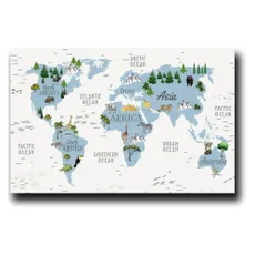 Detský obrázok 45x70 cm Map – Wallity