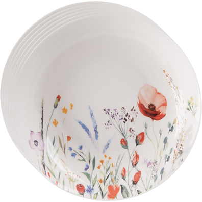 Orion Sada porcelánových hlbokých tanierov Mak 20,5 cm, 6 ks