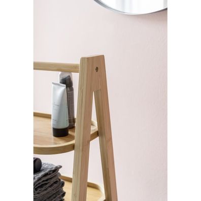 Čierny/prírodný bambusový kúpeľňový regál 44x80 cm Ecori - Wenko
