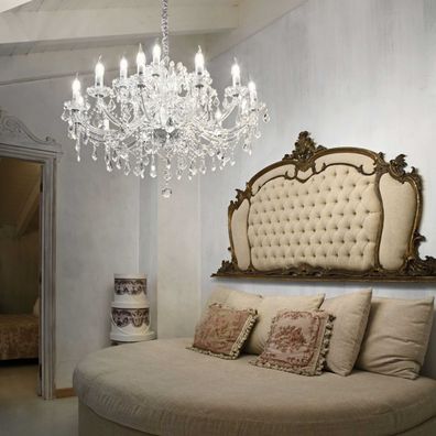 Ideal Lux - Krištáľový luster na reťazi NAPOLEON 18xE14/40W/230V pr. 96 cm chróm