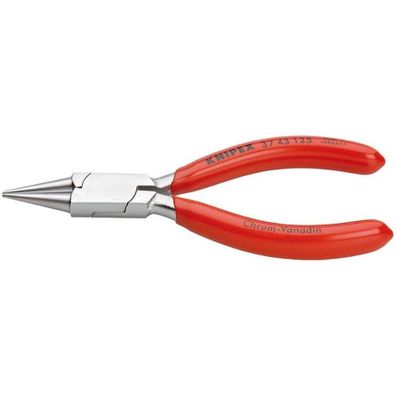 Úchopové kliešte na jemnú elektroniku 125 mm KNIPEX 37 43 125 - chrómované, plastové puzdrá