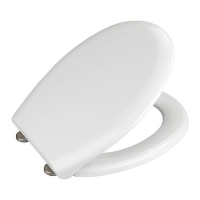 Biele WC sedadlo s jednoduchým zatváraním Wenko Rieti, 44,5 x 37 cm