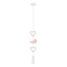 Bielo-ružové detské svietidlo s kovovým tienidlom Single - Candellux Lighting