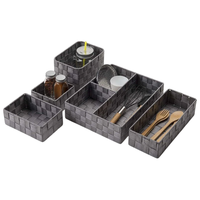 Compactor Úložný organizér do zásuvky Compactor TEX - košík S, 12 x 12 x 7 cm, sivý, S