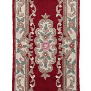 Flair Rugs koberce Ručne všívaný behúň Lotus premium Red - 67x210 cm