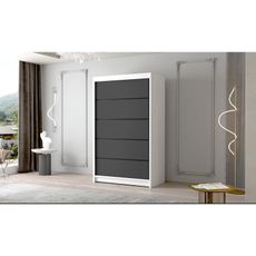 Veľká šatníková skriňa FADO IV 120 cm Biela - čierna