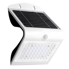 Exteriérové solárne nástenné LED svietidlo Butterfly, 1x LED 3,2w, biela, pohybový senzor