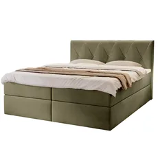Čalúnená boxspring posteľ DEAN - olivová Rozmer: 180x200
