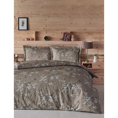 Hnedé bavlnené obliečky na dvojlôžko 200x200 cm Chicory – Mijolnir