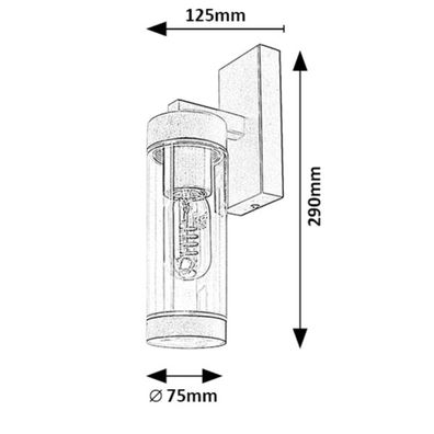 Rabalux 7386 - Vonkajšia nástenná lampa KOLTA 1xE27/12W/230V IP44