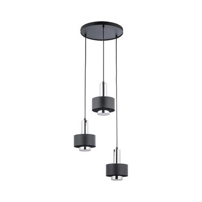 Luster na lanku RIF LUX 3xGX53/12W/230V pr. 38 cm čierna/lesklý chróm