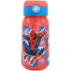 Plastová fľaša na pitie so slamkou a viečkom Spiderman - 510 ml