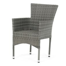 Autronic Záhradná stolička, kov, polyratan, sivá,AZC-S2118 GREY
