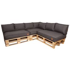 Golden Garden Paletové sedenie GG12 - Podsedáky a Vankúše 3ks × 120/80/15 + 7ks x 60cm/40cm/15cm - tmavá melanž