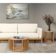 Konferenčný stolík z dubového dreva Woodman Drum, ø 83 cm