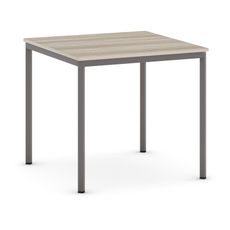 Jedálenský stôl, 800 x 800 mm, tmavo sivá podnož, dub prírodný