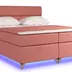 Posteľ Boxspring Amadeus + LED 200x180, čierno-šedá (pytlovina - bao 02)