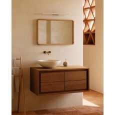 Hnedá závesná skrinka pod umývadlo z teakového dreva 90x40 cm Kenta – Kave Home