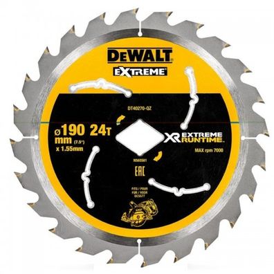 Pilový kotúč 190 mm, 24 zubov pre akumulátorové píly DeWALT DT40270