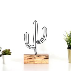 Hanah Home Kovová dekorácia Cactus Mini 24 cm čierna