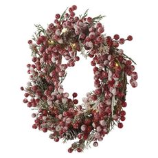 EMOS Vánoční LED věnec FLEUR červený