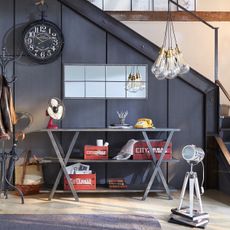 Atmosphera - Stolná lampa EBOR 1xE14/25W/230V borovica/lesklý chróm