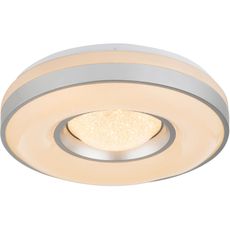Globo LED stropné svietidlo COLLA, 24 W, bielo-strieborné, pr. 41 x 10 cm