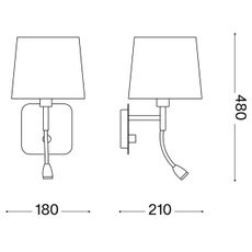 Ideal Lux - LED Nástenná lampa NORDIK 1xE14/40W + LED/1,5W/230V