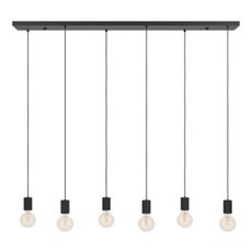 Eglo 390268 - Luster na lanku HUEBRO 6xE27/40W/230V čierna