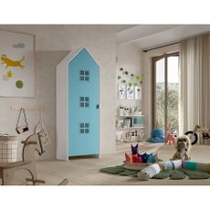 Biela/svetlomodrá detská šatníková skriňa 58x172x37 cm Casami Bruges – Vipack