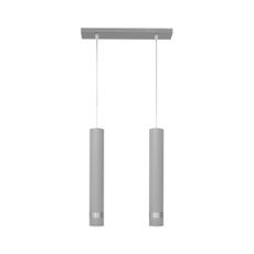LED Luster na lanku TUBA 2xGU10/4,8W/230V šedá/lesklý chróm