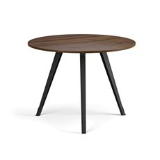 Konferenčný stôl PRIMO ZEN, priemer 100 cm, čierna podnož, orech