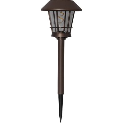 Hnedé vonkajšie solárne LED svietidlo Star Trading Fergus, výška 35 cm