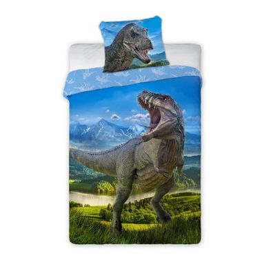 Obliečky bavlnené Deluxe 3D 200x140cm+90x70cm Dinosaurus T-Rex Faro