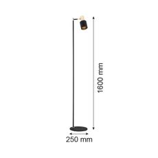 Argon 4259 - Stojacia lampa DORIA 1xE27/15W/230V čierna/mosadz