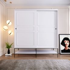 Praktická šatníková skriňa Optima s čierno - bielym konceptom 200 x 190 x 57 cm
