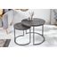Estila Industriálny set kruhových príručných stolíkov Elements z masívu sivej farby 55cm
