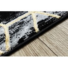 Dywany Łuszczów , Behúň Gloss 409A 82 3D cubes black/gold/grey, 80x200, čierna, obývacia izba