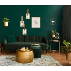 ITALUX PND-5581-3A-BRO+AMB - Luster na lanku SARDO 3xE27/40W/230V čierna/mosadz