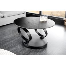 Konferenčný stolík DANCING RINGS 80-135cm otočný keramický čierno-sivý