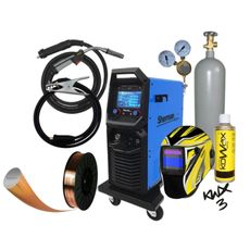 Synergický invertorový zvárací stroj DIGIMIG 351 COMBO PULSE LCD + Horák + Káble + Kukla + plná Fľaša Co2