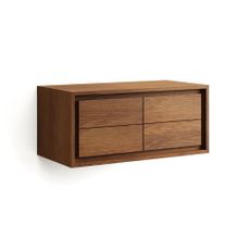 Tmavohnedá závesná skrinka pod umývadlo z teakového dreva 90x40 cm Kenta – Kave Home