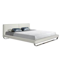 Estila Luxusná manželská posteľ Forma Moderna z eko-kože moderná biela 222cm