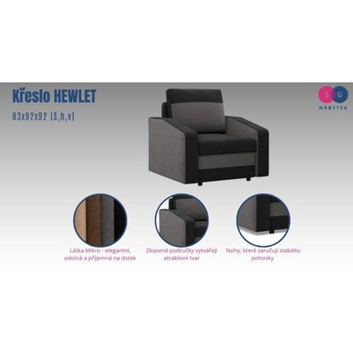 Kreslo HEWLET Sivá-čierna