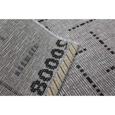 Devos Caby (DC Carpets) , Kusový koberec FLOORLUX Silver / Black 20008 Spoltex – na von aj na doma, 80x150, šedá, chodba / predsieň