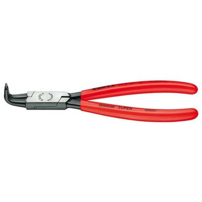 Kliešte na poistné krúžky 130 mm, vnútorne zahnuté. Knipex - 44 21 J11 - DIN 5256 D. Leštené, potiahnuté plastom