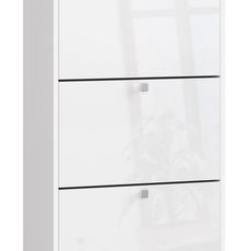 Ak furniture Skriňa na topánky Marienne 60 cm - 3 dvierka biely lesk