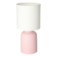 Ružová stolová lampa s textilným tienidlom (výška 32 cm) Iner – Candellux Lighting
